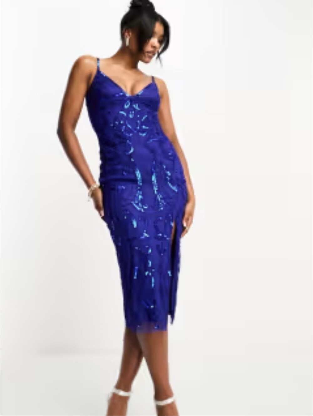 Royal Blue Sequin Slip Skirt
